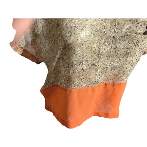 Woman’s luc ca couture Tan Brown Floral and Orange Cropped Top in Size 16 XL - Picture 5 of 10